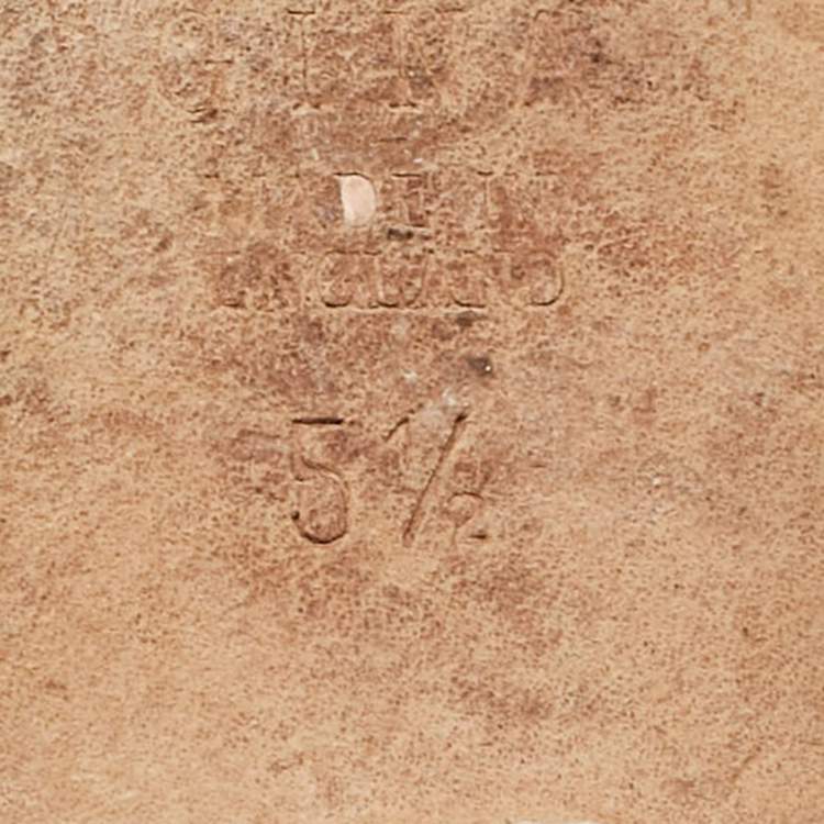 Pre Owned Gina Pink/Beige Crystal Embellished Leather Flat Slides Size 38.5