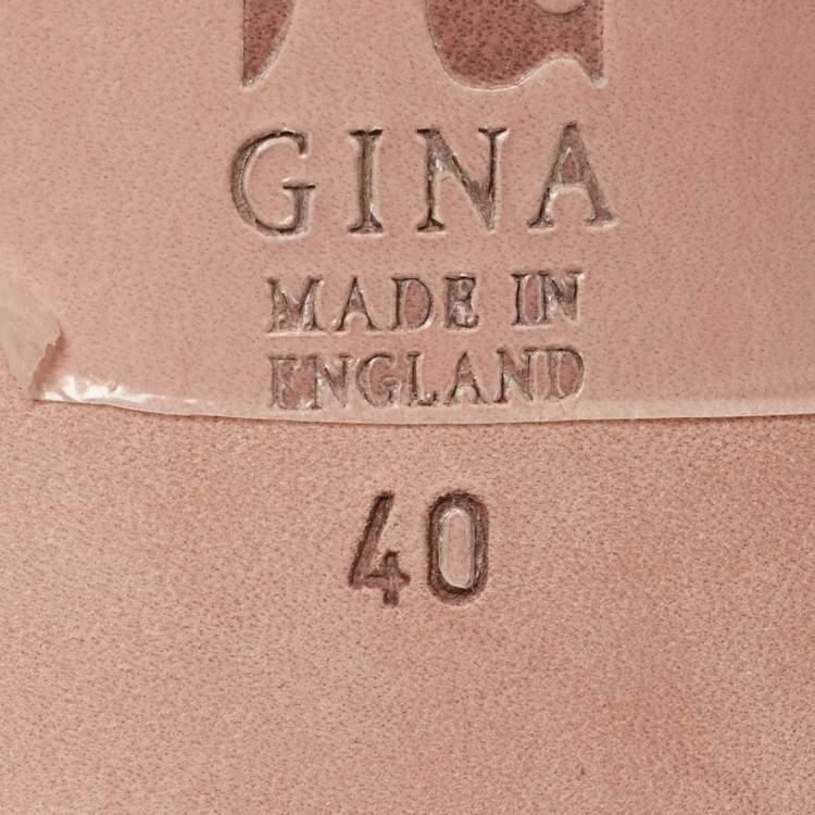 Pre Owned Gina Green Satin Crystal Embellished Slide Sandals Size 40