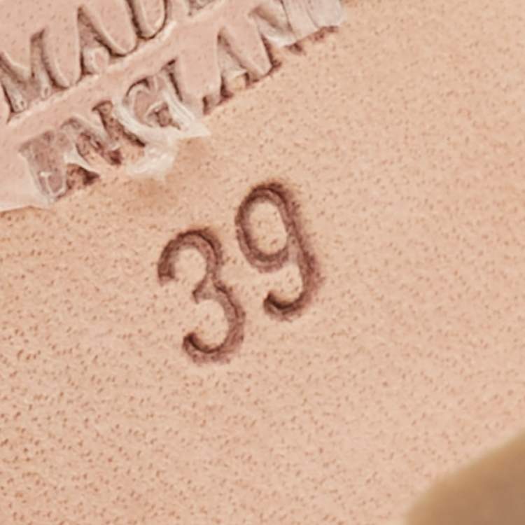 Pre Owned Gina Beige Patent Crystal Embellished Mules Size 39