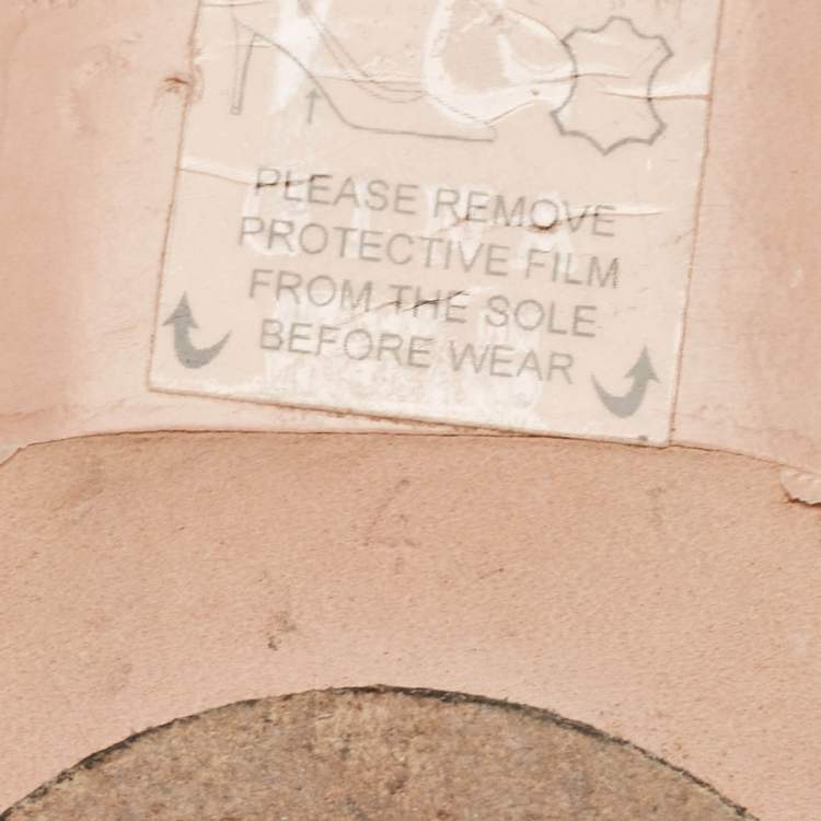 Pre Owned Gina Burgundy Leather Crystal Embellished Flat Slides Size 37