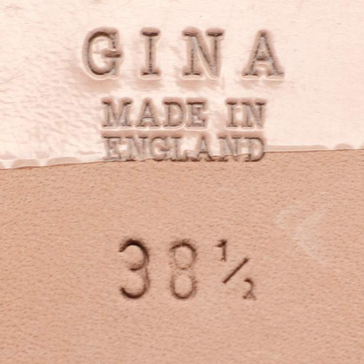 Pre Owned Gina Burgundy Crystal Embellished Athena Slide Flats Size 38.5