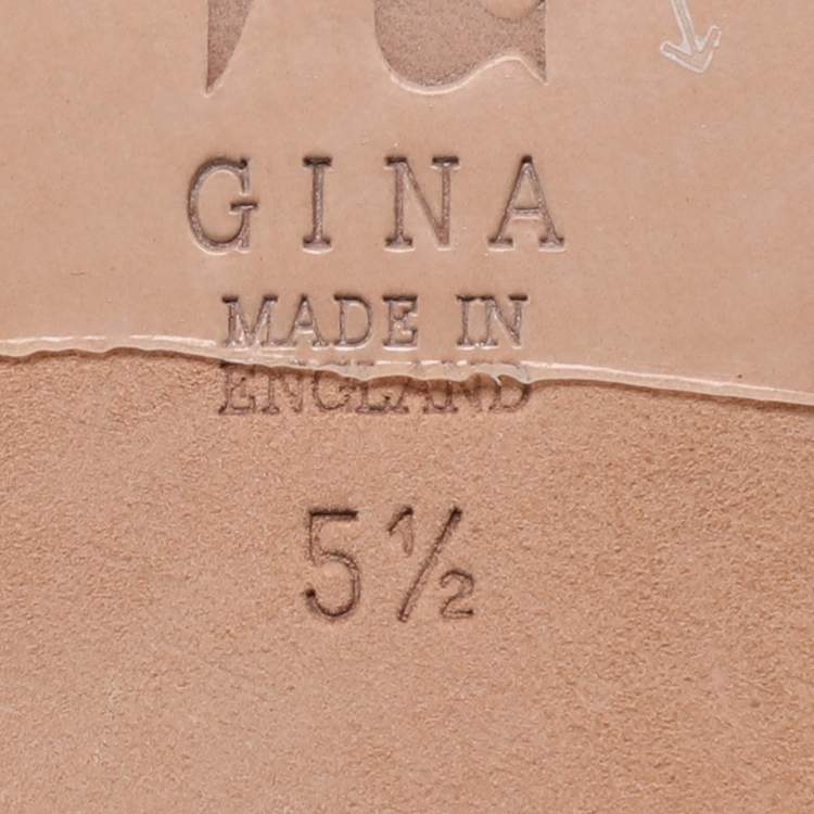 Pre Owned Gina Burgundy Crystal Embellished Leather Thong Flat Slides Size 38.5