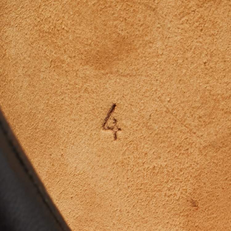 Pre Owned Gina Black Crystals and Leather Slide Sandals Size 37