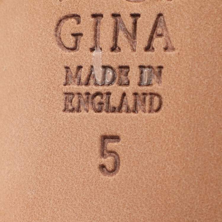 Pre Owned Gina Size 38 Metallic Shimmering Satin Slingback Sandals