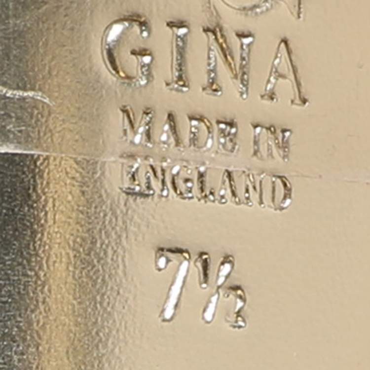 Pre Owned Gina Size 40.5 Purple Satin Platform Pumps