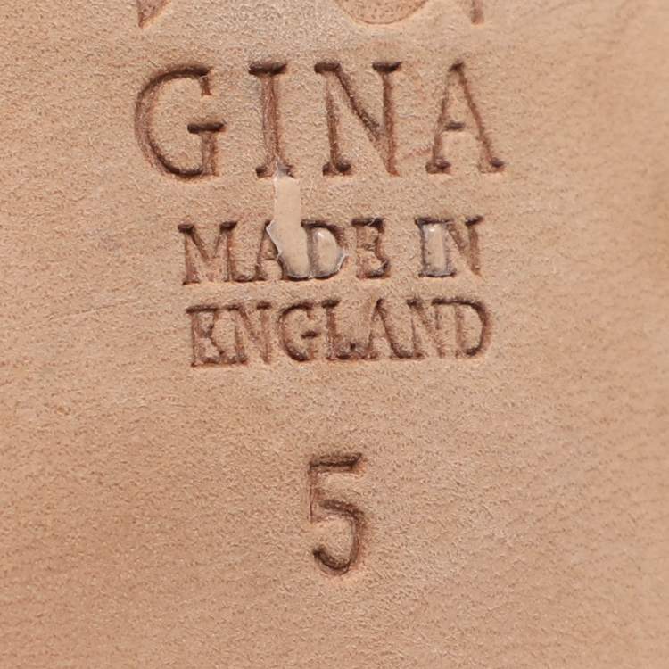 Pre Owned Gina Size 38 Black Crystals Slide Sandals