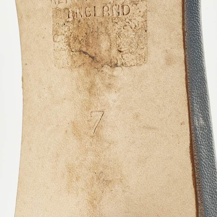 Pre Owned Gina Gallery Size 40 Silver Leather Crystal Embellished Slide Sandals