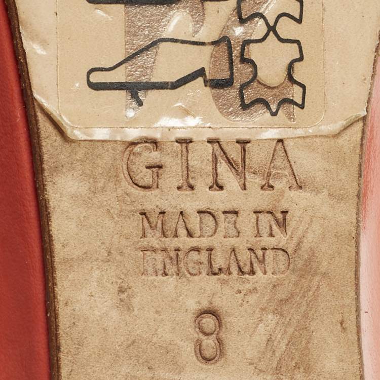 Pre Owned Gina Size 41 Multicolor Leather Crystal Embellished Wedge Sandals