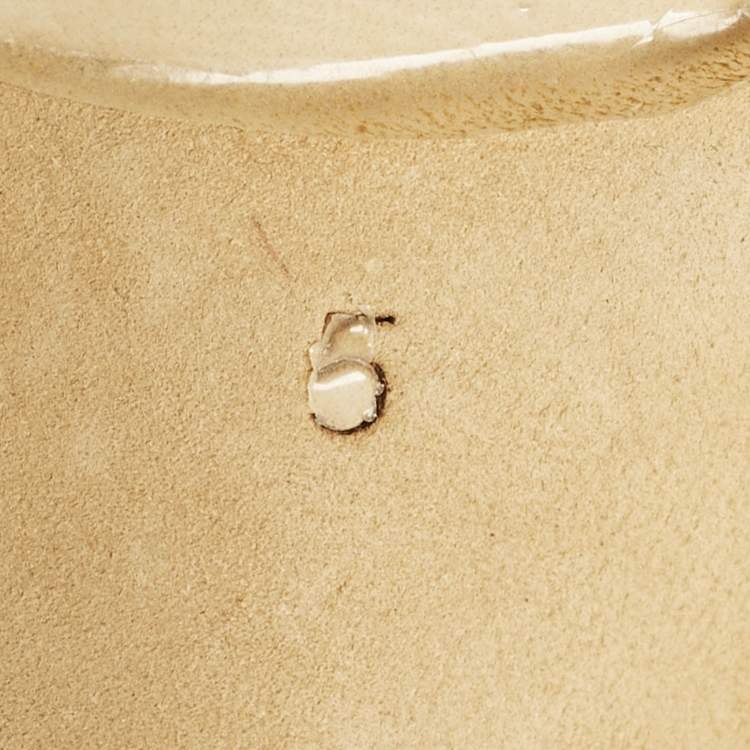 Pre Owned Gina Size 38 Brown Leather Leopard Print Ankle Strap Sandals