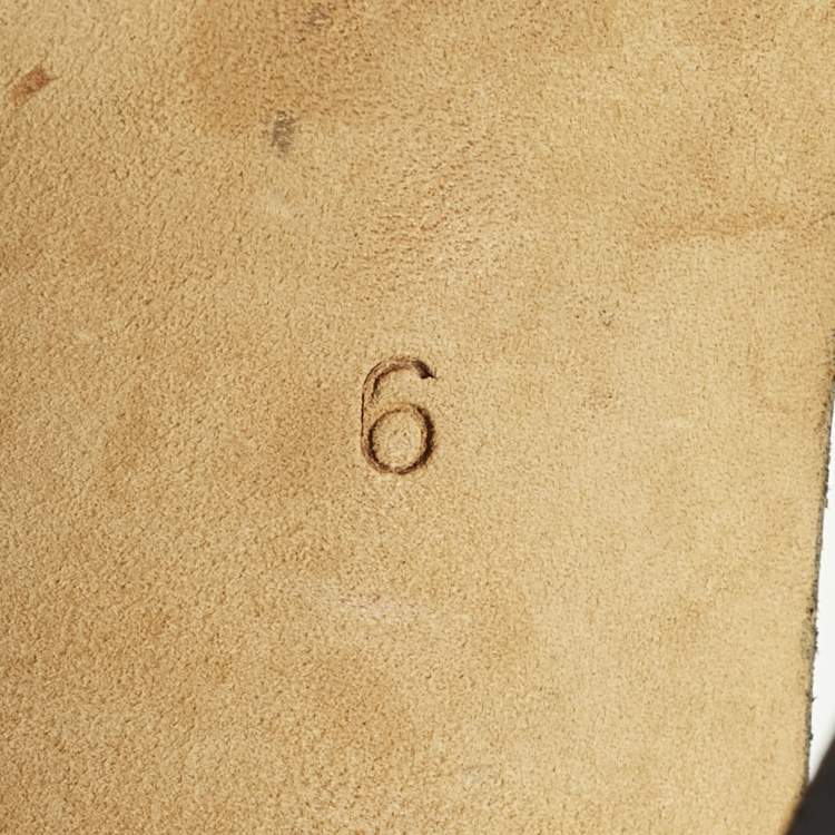 Pre Owned Gina Size 39 Black Leather Crystal Embellished Thong Slide Sandals