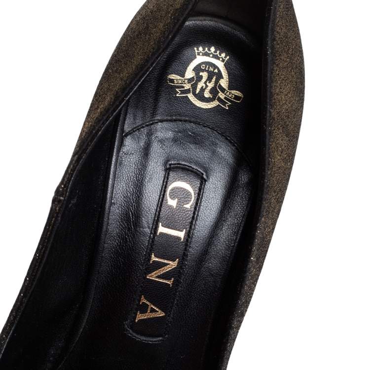 Pre Owned Gina Metallic Bronze Nubuck Pumps Size 39