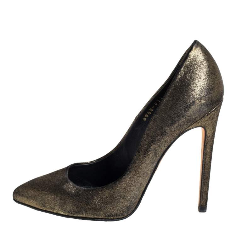Pre Owned Gina Metallic Bronze Nubuck Pumps Size 39