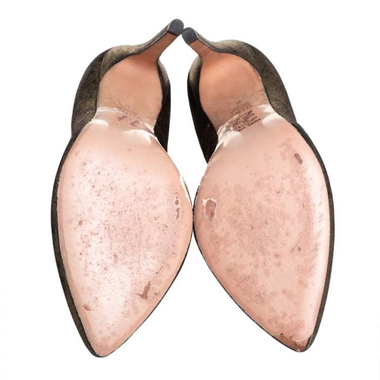 Pre Owned Gina Metallic Bronze Nubuck Pumps Size 39