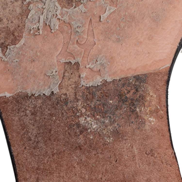 Pre Owned Gina  Black/Purple Leather Crystal Embellished Flat Sandals Size 38.5