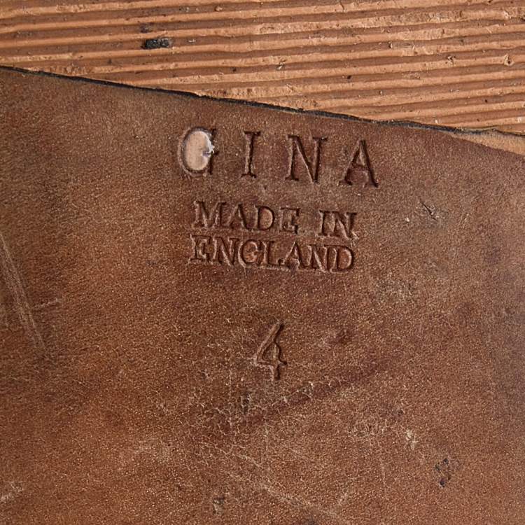 Pre Owned Gina Pink Crystal Embellished Leather Thong Flat Slides Size 37