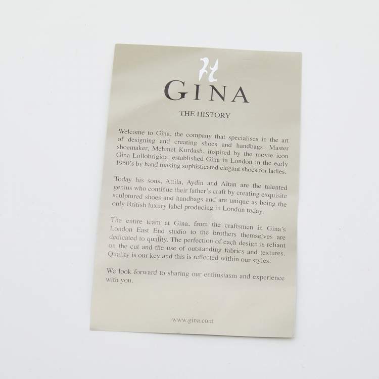 Pre Owned Gina Silver Leather Crystal Embellished Slingback Sandals Size 38.5