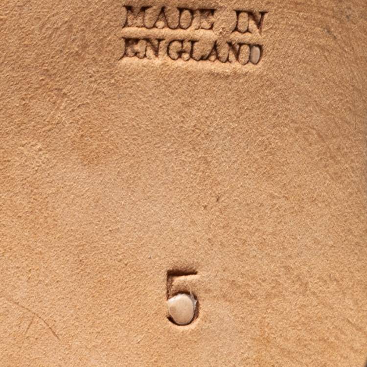 Pre Owned Gina Beige/Black Leather T-Strap Platform Sandals Size 38