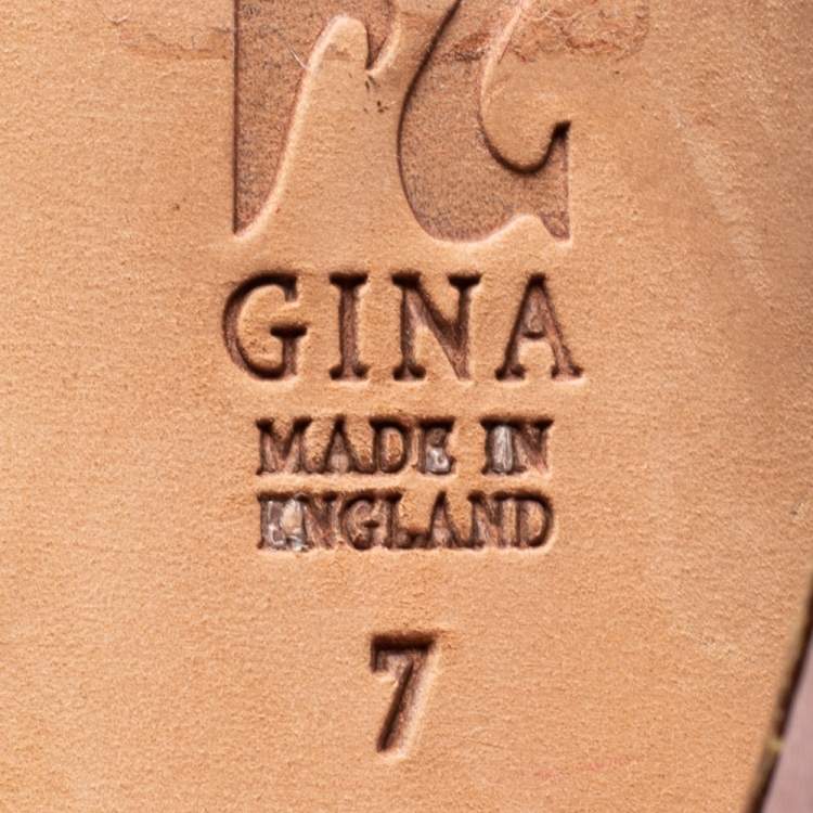 Pre Owned Gina Pink Satin Crystal Embellished Peep-Toe Platform Slingback Sandals Size 40