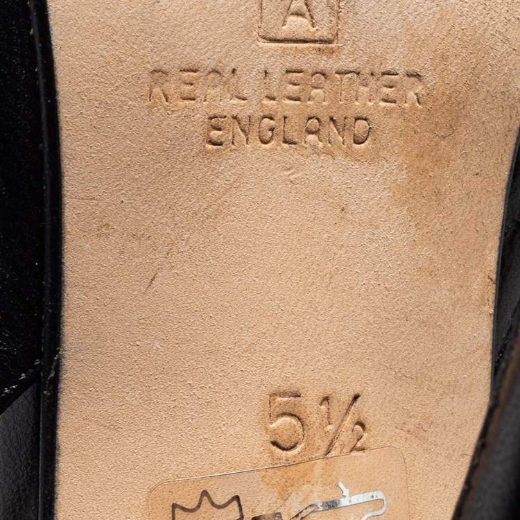 Pre Owned Gina Black Leather Embellished Slingback Sandals Size 38.5