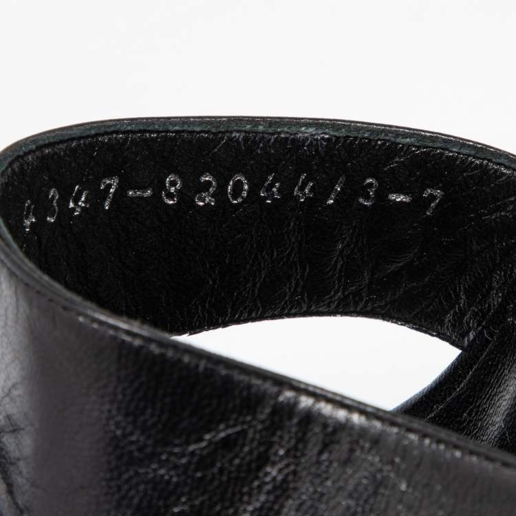 Pre Owned Gina Black Python and Leather Cap Toe Platform Sandals Size 40