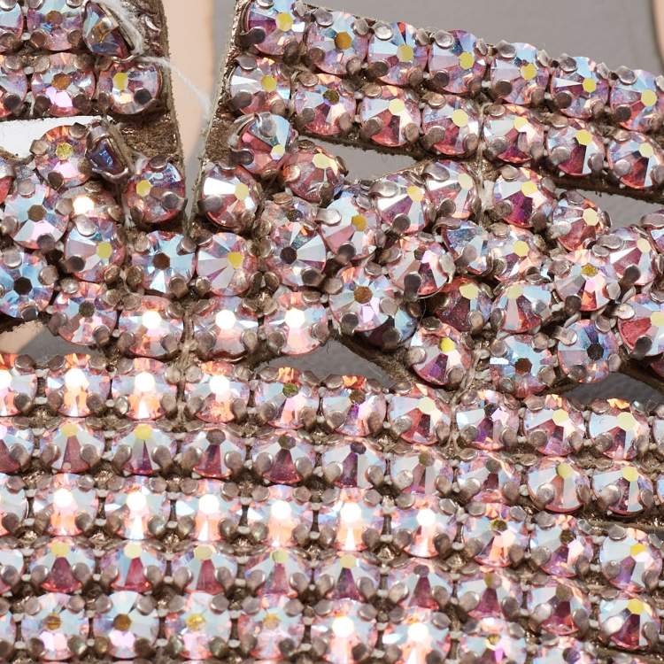 Pre Owned Gina Beige Patent Leather Loren Slide Flats Size 38.5 