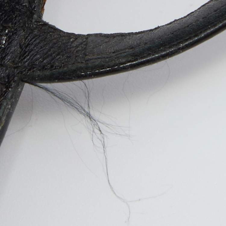 Pre Owned Gina Black Patent Leather Crystal Embellished Slingback Sandals Size 41