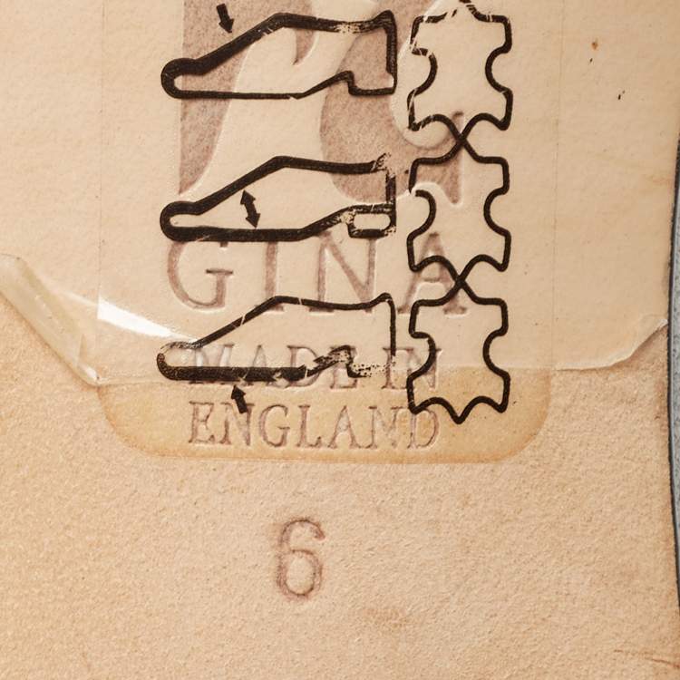 مملوكة مسبقًا Gina Black Leather Crystal Embellished Bow Slide Sandals Size 39