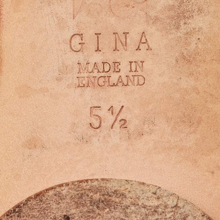 مملوكة مسبقًا Gina Silver/Beige Crystal Embellished Leather Flat Slides Size 38.5