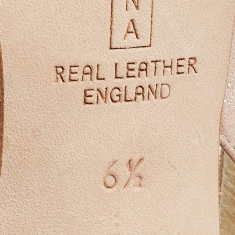 مملوكة مسبقًا Gina Pink Texture Suede Crystal Slingback Sandals Size 39