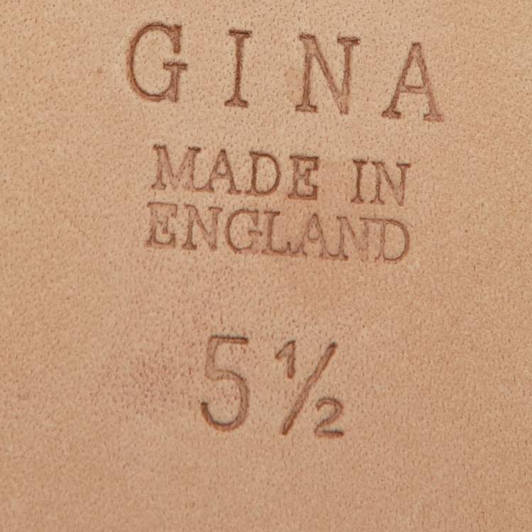 مملوكة مسبقًا Gina Black Crystal Embellished Leather Flat Slides Size 38.5