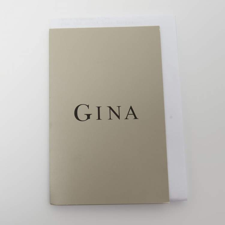 Pre Owned Gina Brown Leather and Crystal Embellished Slides Size 37.5