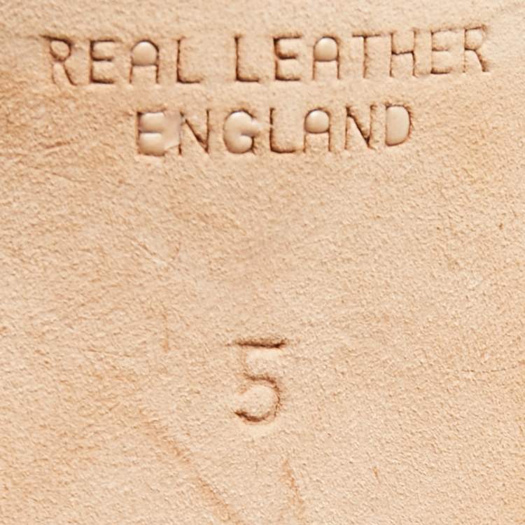 Pre Owned Gina Gold Leather Crystal Embellished Thong Sandals Size 38