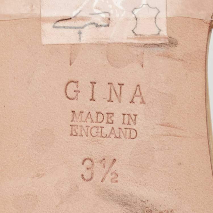 Pre Owned Gina Brown Python Flat Slides Size 36.5