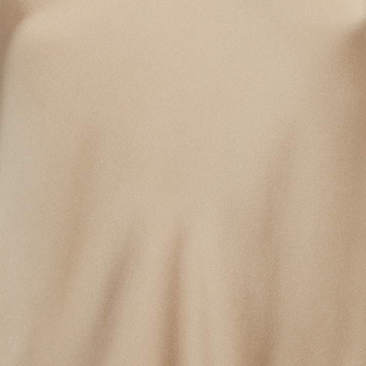 Pre Owned Giorgio Armani Beige Satin Silk Sleeveless Top M