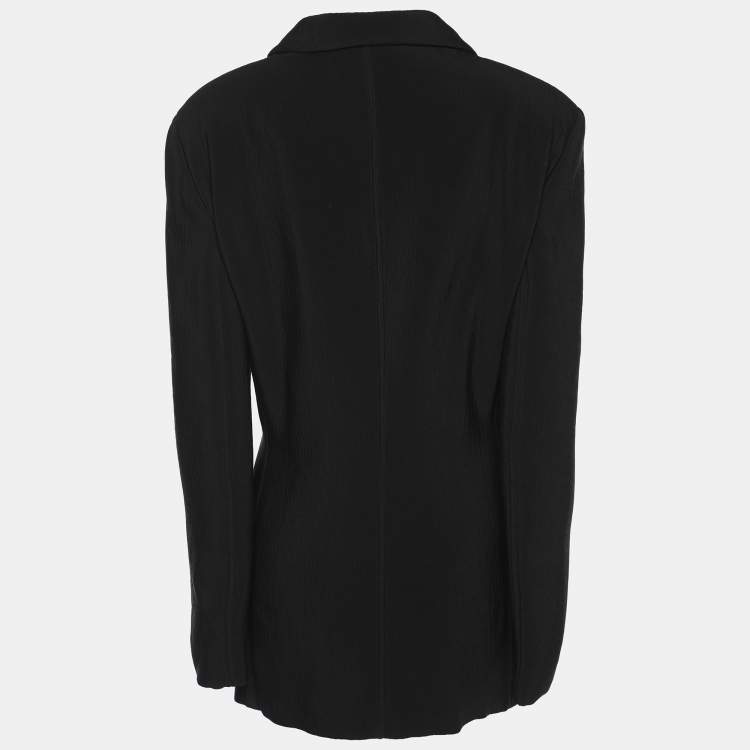 Pre Owned Giorgio Armani Black Wool Blend Blazer XL
