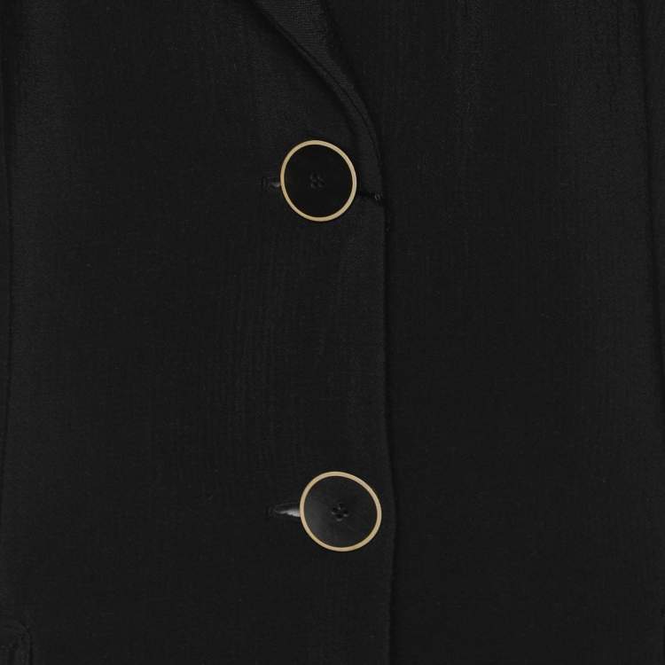 Pre Owned Giorgio Armani Black Wool Blend Blazer XL