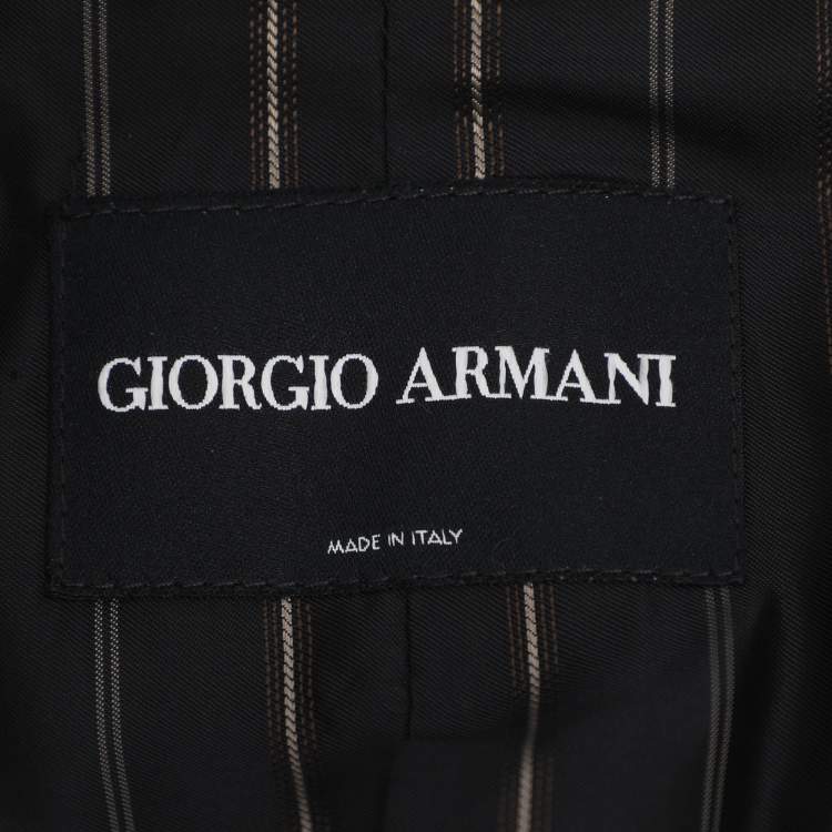 Pre Owned Giorgio Armani Black Wool Blend Blazer XL