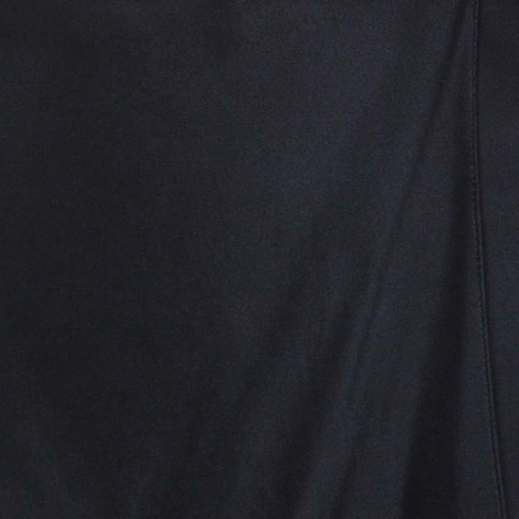 Pre Owned Giorgio Armani Black Silk Grosgrain Waistbelt Wrap Skirt M