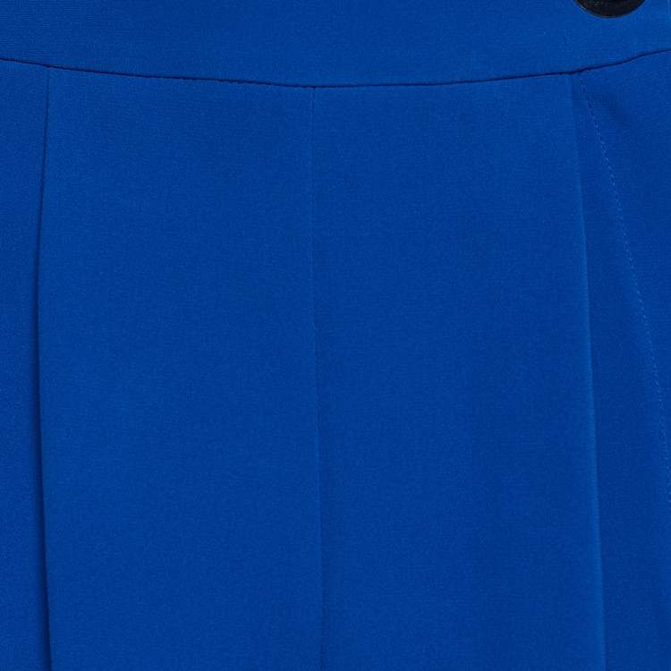 Pre Owned Giorgio Armani Royal Blue Silk Skort Waist: 27"