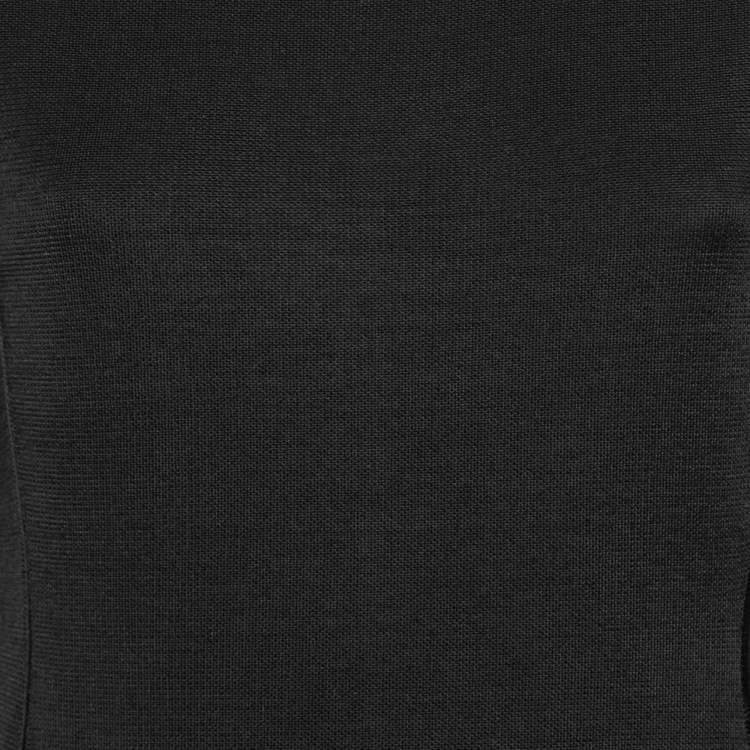 Pre Owned Giorgio Armani Black Stretch Knit Turtleneck Sleeveless Midi Dress M