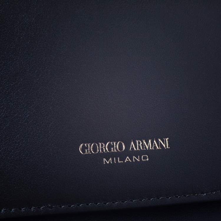 Pre Owned Giorgio Armani Khaki Green Wristlet Clutch 