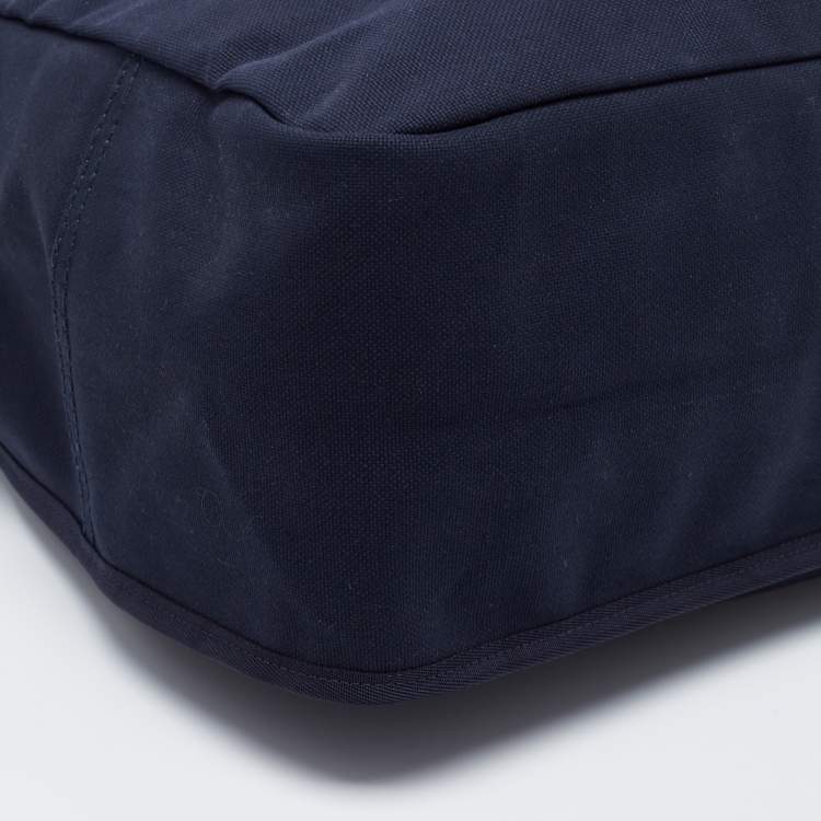 Pre Owned Giorgio Armani Navy Blue Canvas Maxi Shopper Tote 