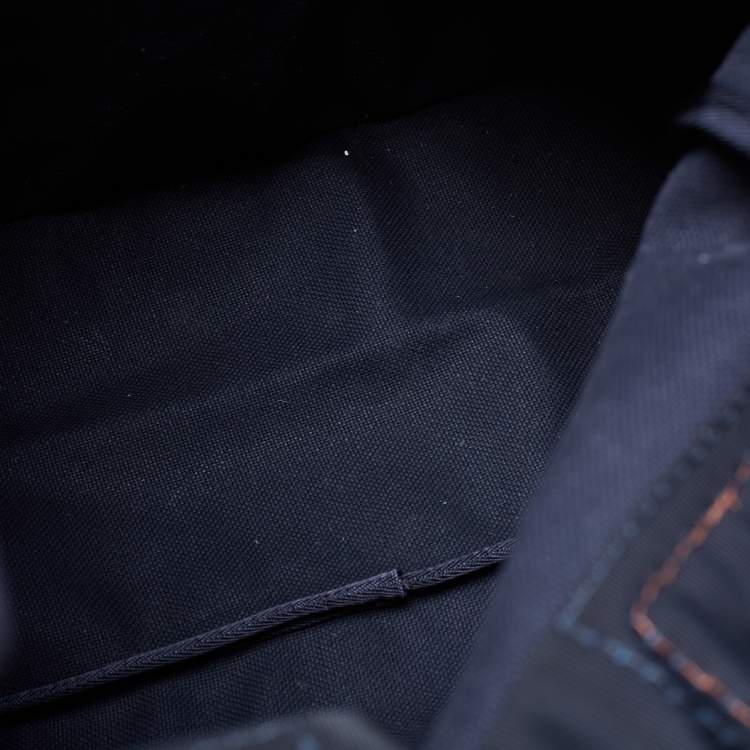 Pre Owned Giorgio Armani Navy Blue Canvas Maxi Shopper Tote 