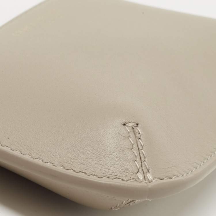 Pre Owned Giorgio Armani Grey Leather Coin Purse