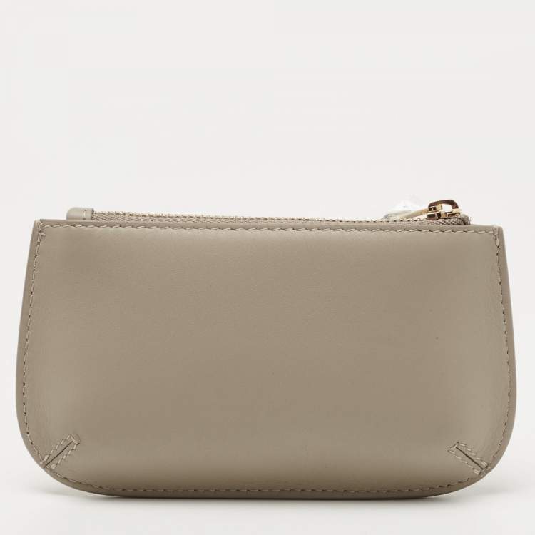 Pre Owned Giorgio Armani Grey Leather Coin Purse