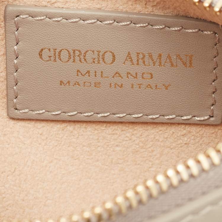 Pre Owned Giorgio Armani Grey Leather Coin Purse