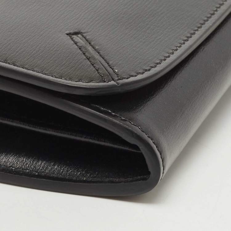 Pre Owned Giorgio Armani Black Leather Continental Wallet