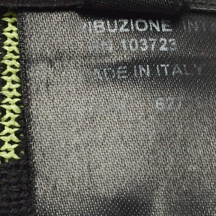 Pre Owned Giorgio Armani Black Logo Embroidered Wool Beanie S