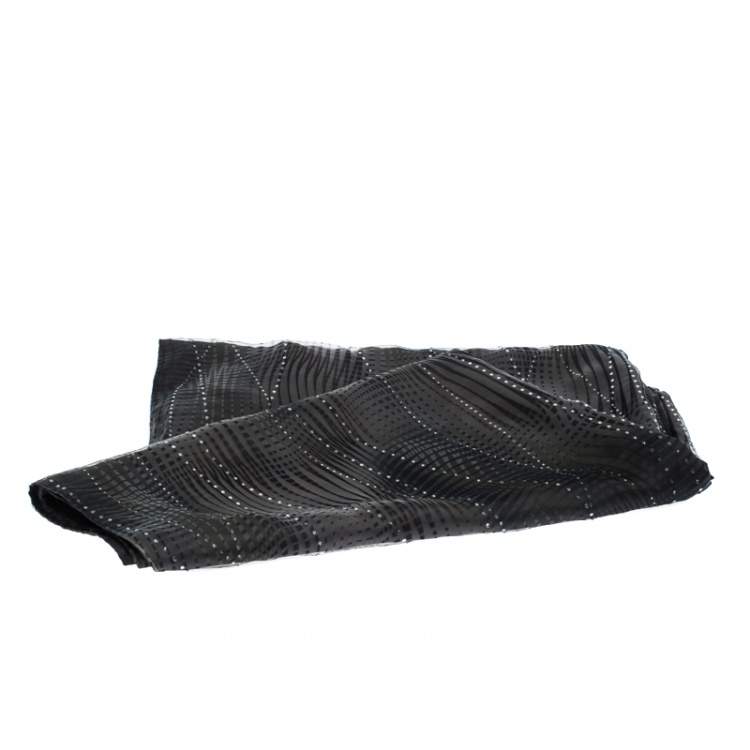 Pre Owned Giorgio Armani Grey Printed & Embellished Stole 