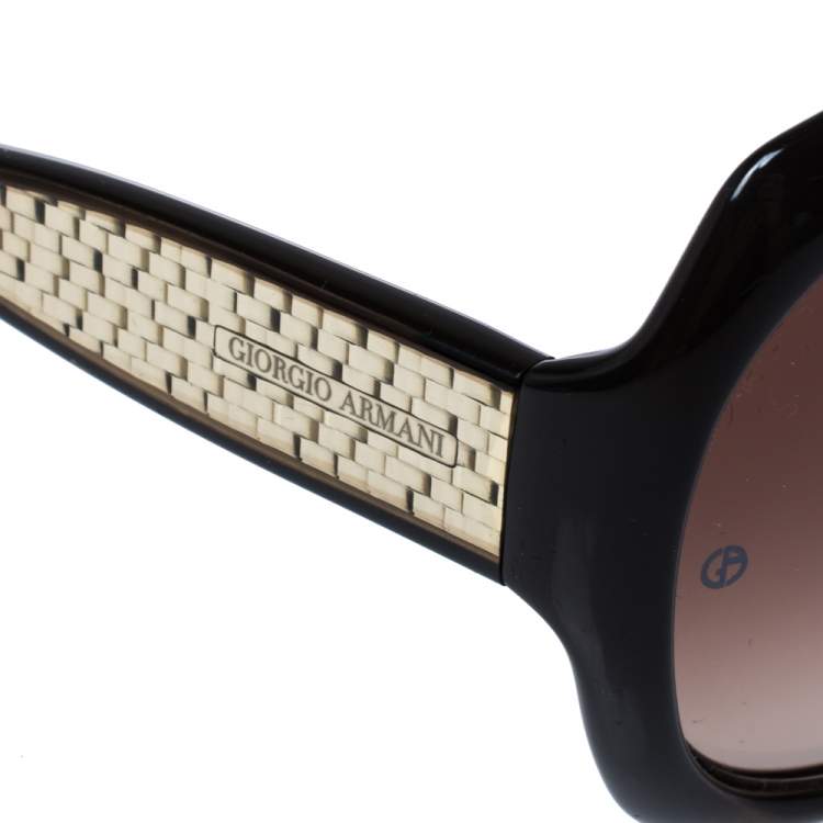 Pre Owned Giorgio Armani Brown Havana/ Brown Gradient GA 845/S Square Sunglasses